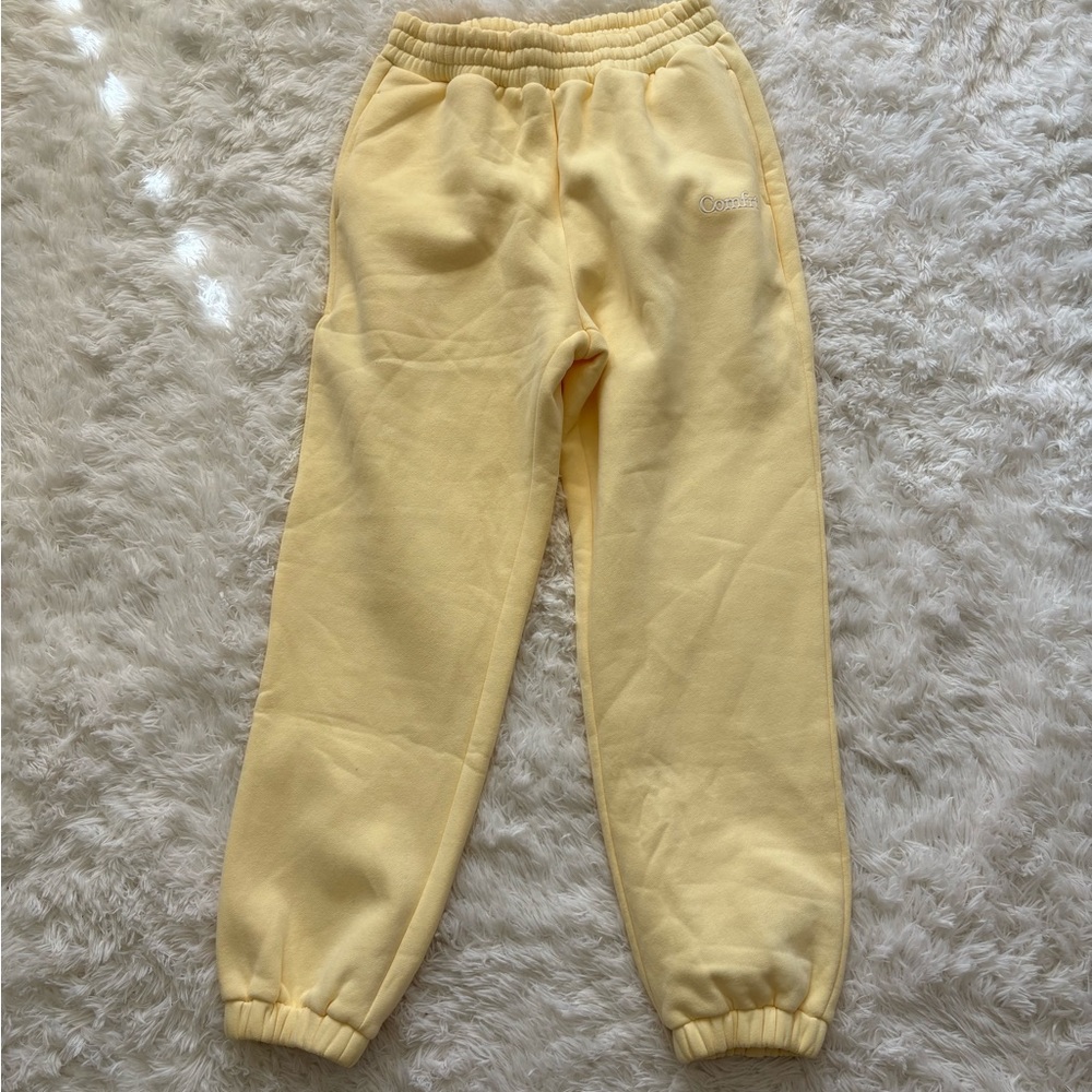Yellow Women's Fleece Jogger Pants